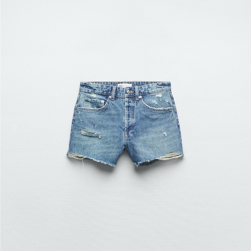 Zara TRF High Rise Denim Shorts